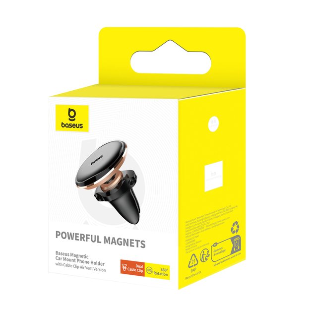 Baseus C40141201G13-00 Magnetic Car Air Vent Holder - Black and Gold 7