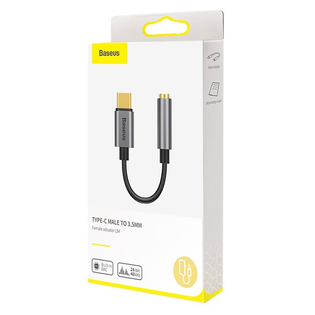 Baseus L54 adapter for USB-C headphones / mini jack 3.5mm DAC 24 bit 48 KHz - gray 5