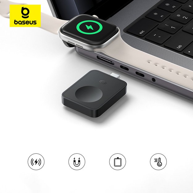 Baseus MagPro 2.5W Magnetic Inductive Charger for Apple Watch - Black 5