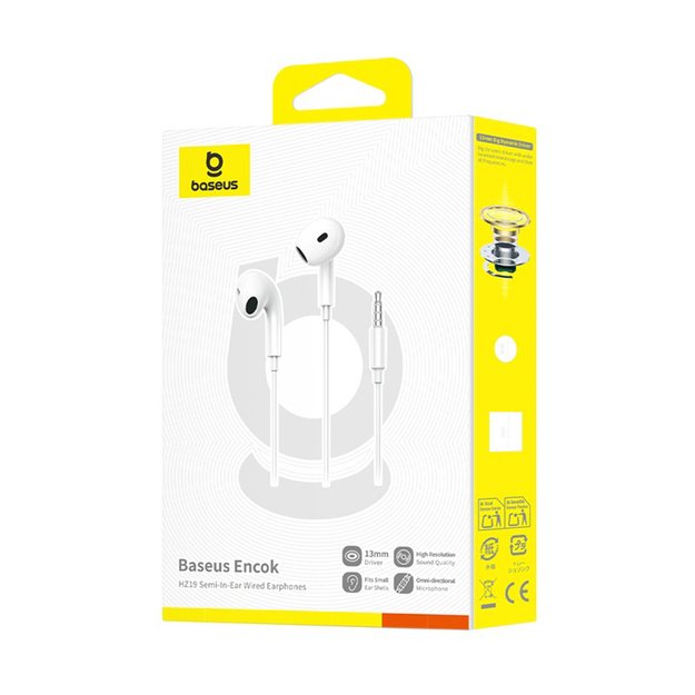 Baseus Encok HZ19 Wired In-Ear Headphones with Mini Jack - White 5