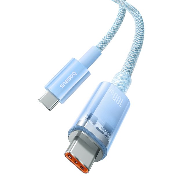 Baseus Explorer 100W USB-C - USB-C Cable with Intelligent Temperature Sensor 1m - Blue 5