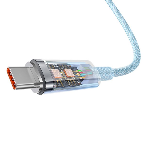 Baseus Explorer 100W USB-C - USB-C Cable with Intelligent Temperature Sensor 1m - Blue 4