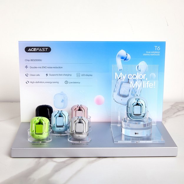 Acefast T6 TWS Bluetooth In-Ear Wireless Headphones - Light Blue 20