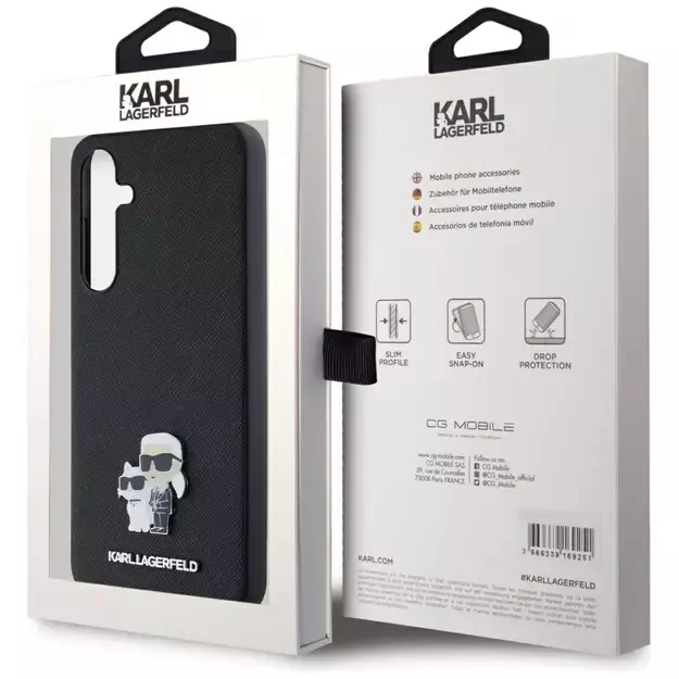 Karl Lagerfeld Saffiano Karl&amp Choupette Pin case for Samsung Galaxy A35 - black 14