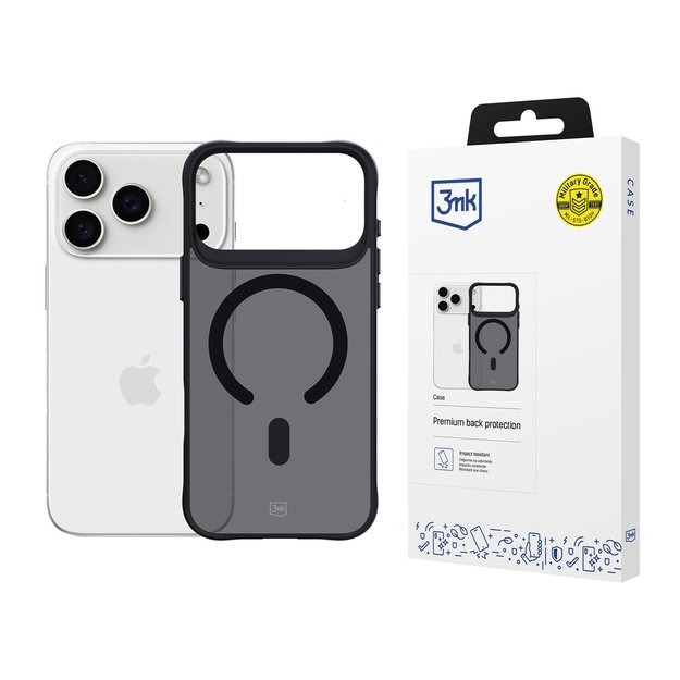 3mk Smoke MagCase for iPhone 17 Pro Max - Black Semi-Transparent