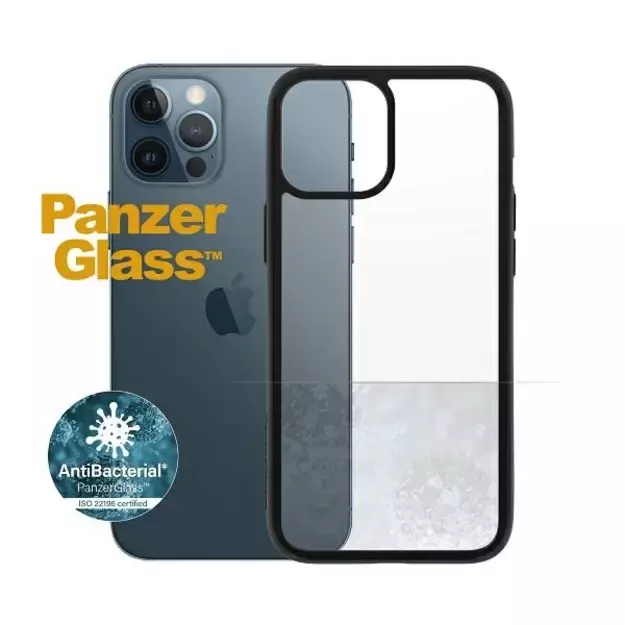 PanzerGlass ClearCase antibacterial case for iPhone 12 Pro Max - transparent and black 1