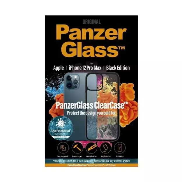 PanzerGlass ClearCase antibacterial case for iPhone 12 Pro Max - transparent and black 2
