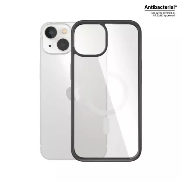 PanzerGlass ClearCase case with MagSafe antibacterial for iPhone 14 / 15 / 13 - transparent and black 1