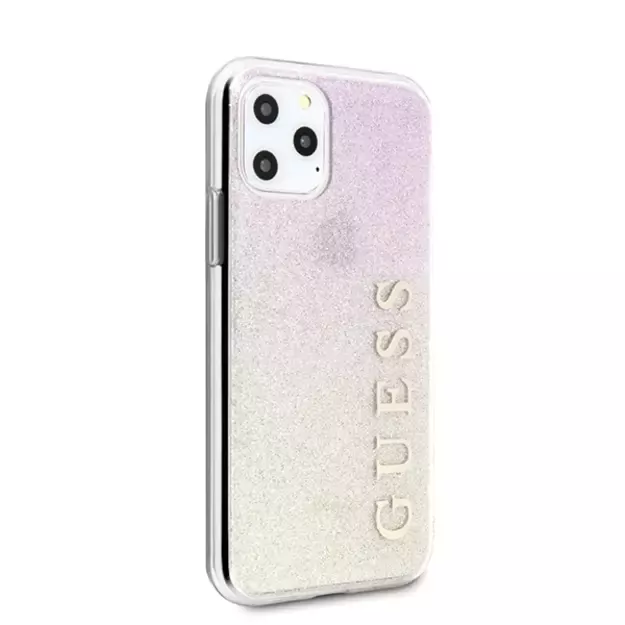 Guess GUHCN65PCUGLGPI iPhone 11 Pro Max rose gold/gold pink hard case Gradient Glitter 4