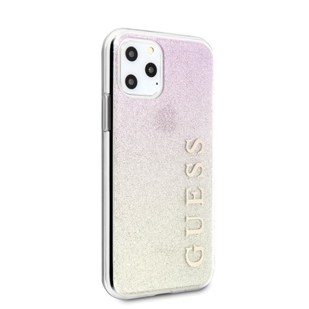 Guess GUHCN65PCUGLGPI iPhone 11 Pro Max rose gold/gold pink hard case Gradient Glitter 10