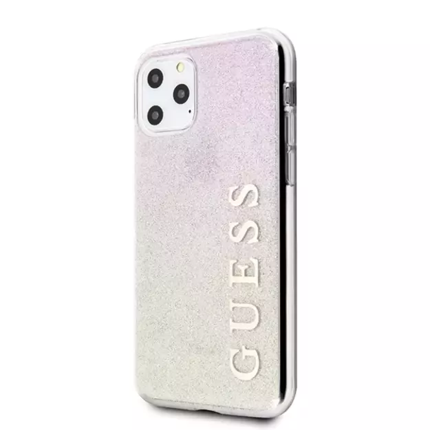 Guess GUHCN65PCUGLGPI iPhone 11 Pro Max rose gold/gold pink hard case Gradient Glitter 1
