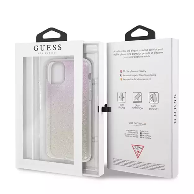Guess GUHCN65PCUGLGPI iPhone 11 Pro Max rose gold/gold pink hard case Gradient Glitter 6