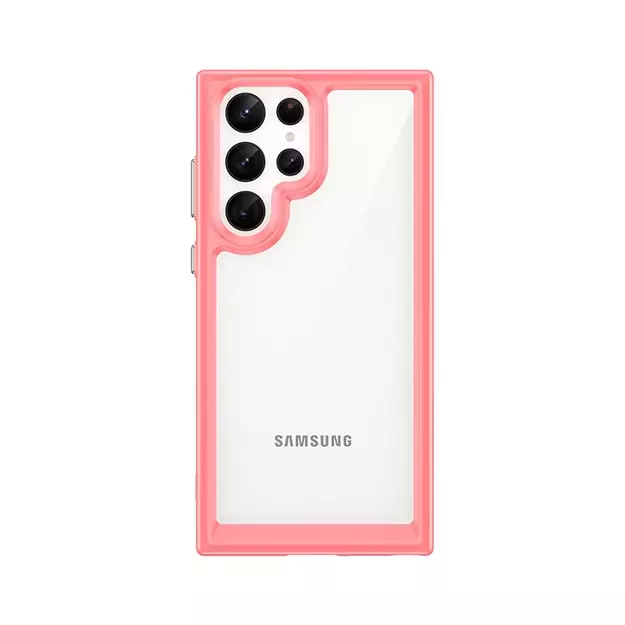 Outer Space Case Case for Samsung Galaxy S22 Ultra Hard Cover with Gel Frame Red
