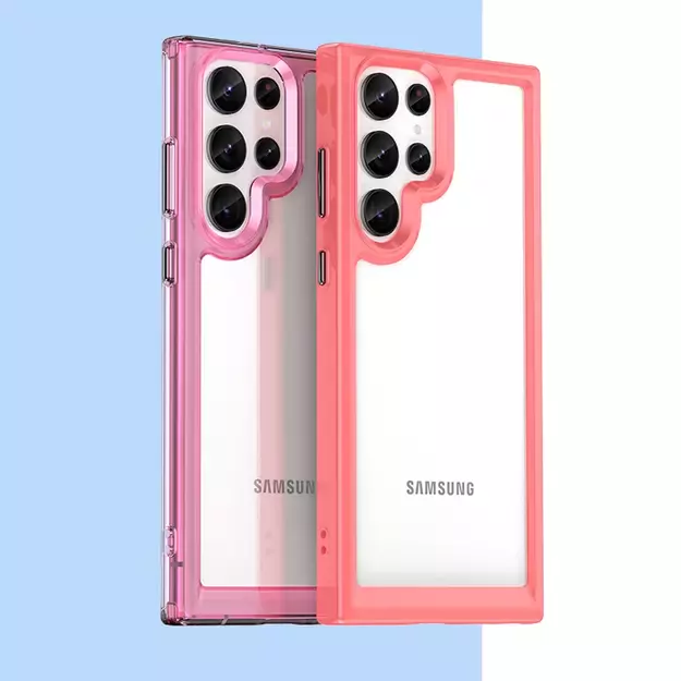 Outer Space Case Case for Samsung Galaxy S22 Ultra Hard Cover with Gel Frame Red 4