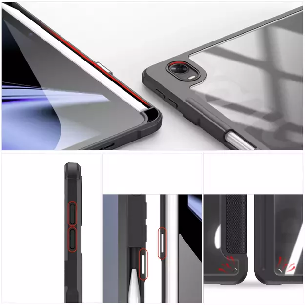 Dux Ducis Toby Armored Flip Smart Case for Oppo Pad with Stylus Holder Black 1
