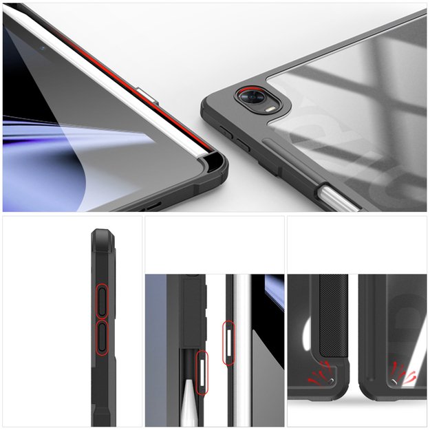 Dux Ducis Toby Armored Flip Smart Case for Oppo Pad with Stylus Holder Black 22