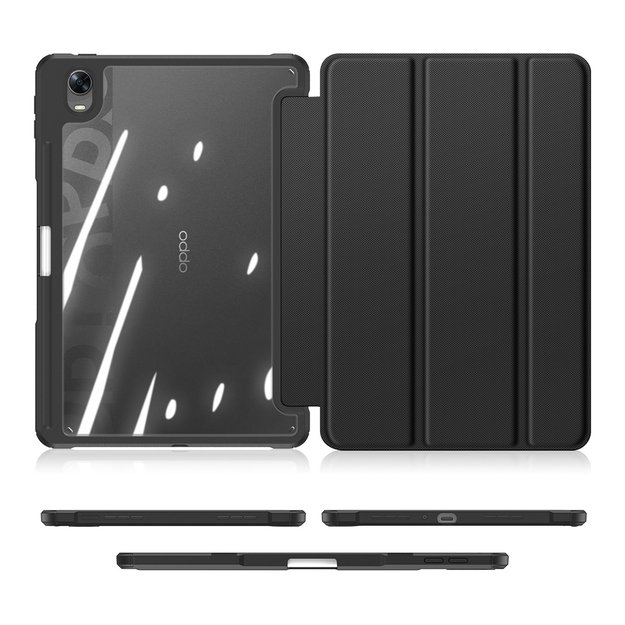 Dux Ducis Toby Armored Flip Smart Case for Oppo Pad with Stylus Holder Black 23