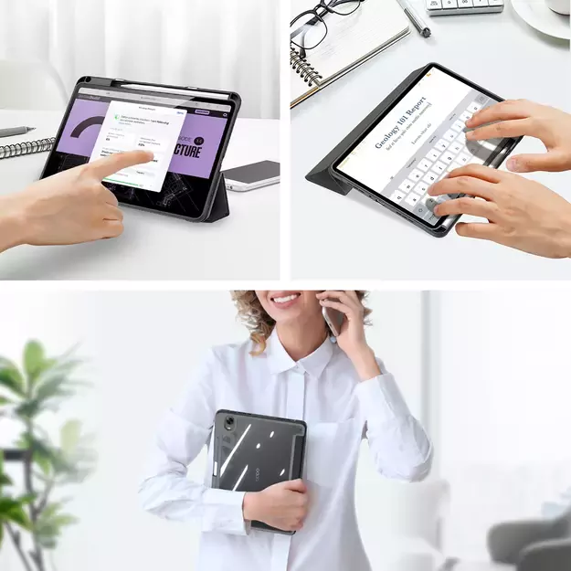 Dux Ducis Toby Armored Flip Smart Case for Oppo Pad with Stylus Holder Black 3
