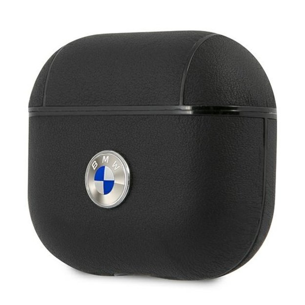 BMW BMA3SSLBK AirPods 3 cover czarny/black Geniune Leather Silver Logo 2