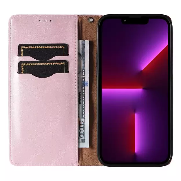 Magnet Strap Case Case for iPhone 13 Pro Max Pouch Wallet + Mini Lanyard Pendant Pink 12