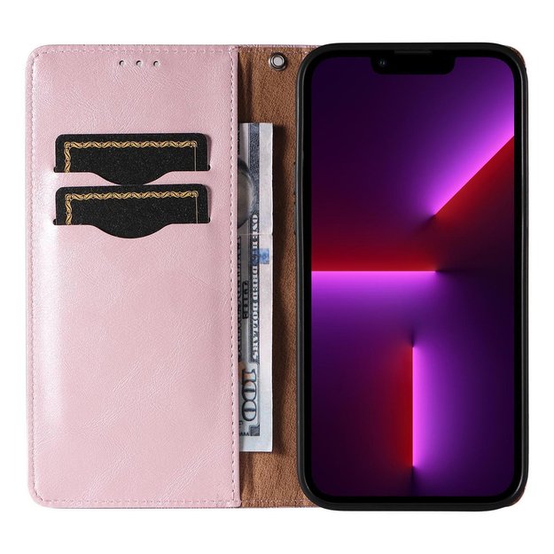 Magnet Strap Case Case for iPhone 13 Pro Max Pouch Wallet + Mini Lanyard Pendant Pink 24