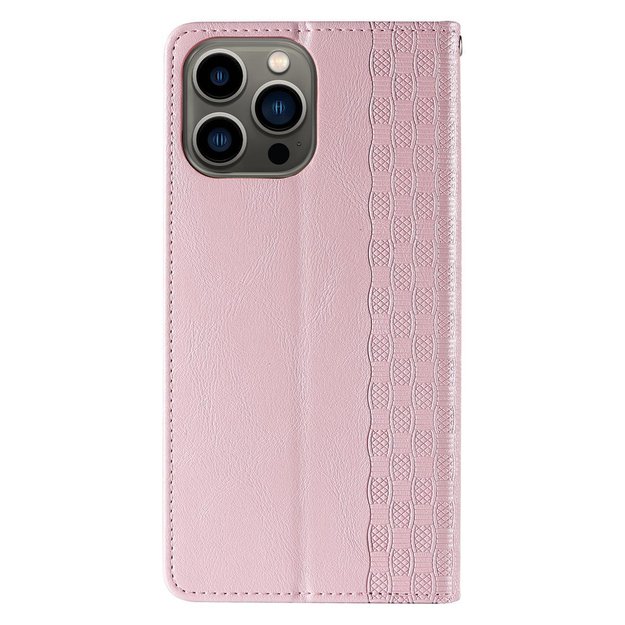 Magnet Strap Case Case for iPhone 13 Pro Max Pouch Wallet + Mini Lanyard Pendant Pink 17