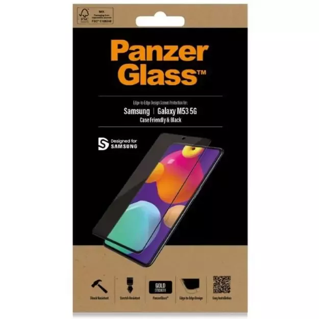PanzerGlass E2E Regular tempered glass for Samsung Galaxy M53 - with black frame 7