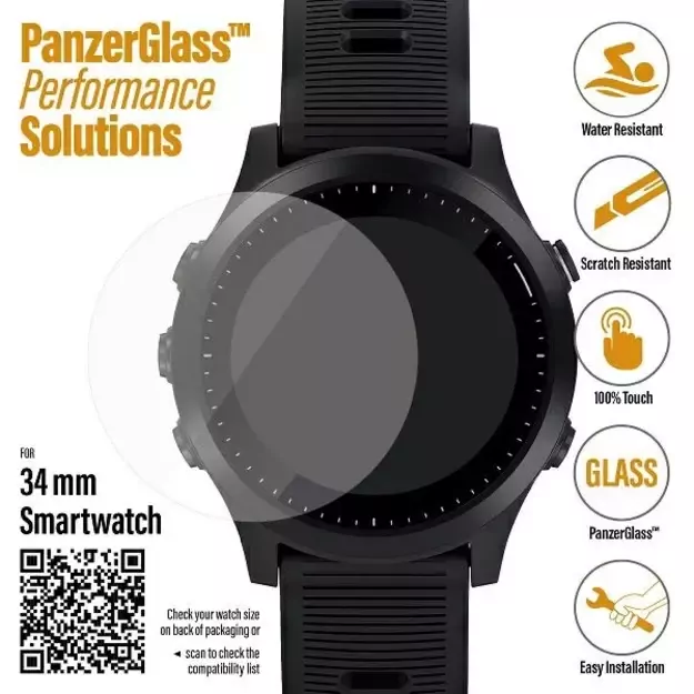PanzerGlass Screen Protector for Samsung Galaxy Watch 3 34mm / Garmin Forerunner 645 / 645 Music / Fossil Q Venture Gen 4 / Skagen Falster 2&quot 