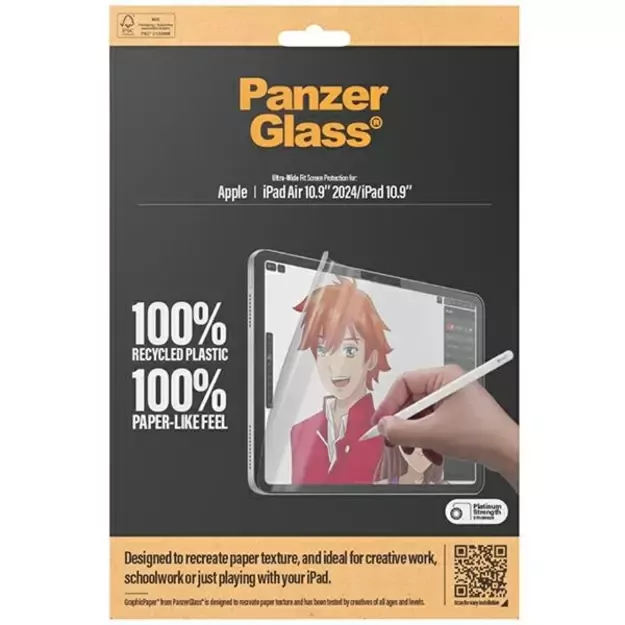 Antibacterial PanzerGlass GraphicPaper foil with a glare filter for iPad Air 13  2024 / iPad 10.9  6