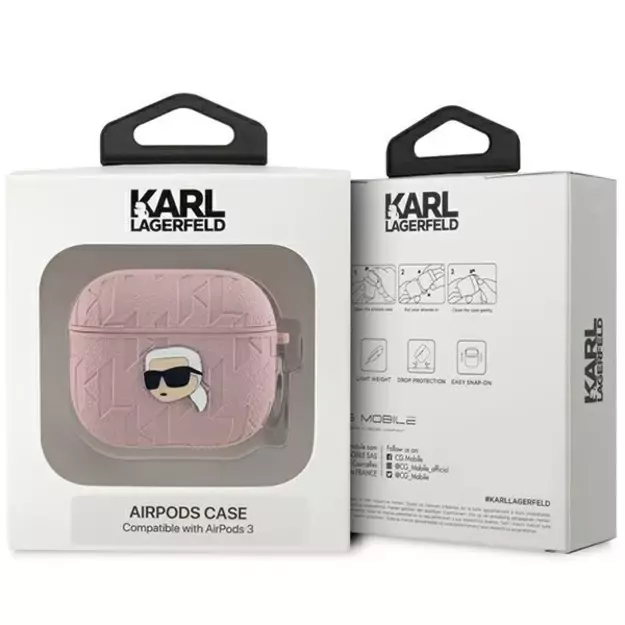 Karl Lagerfeld Monogram Karl Head case for AirPods 3 - pink 4