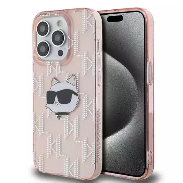 Karl Lagerfeld IML Choupette Head &amp  Monogram case for iPhone 13 Pro Max - pink