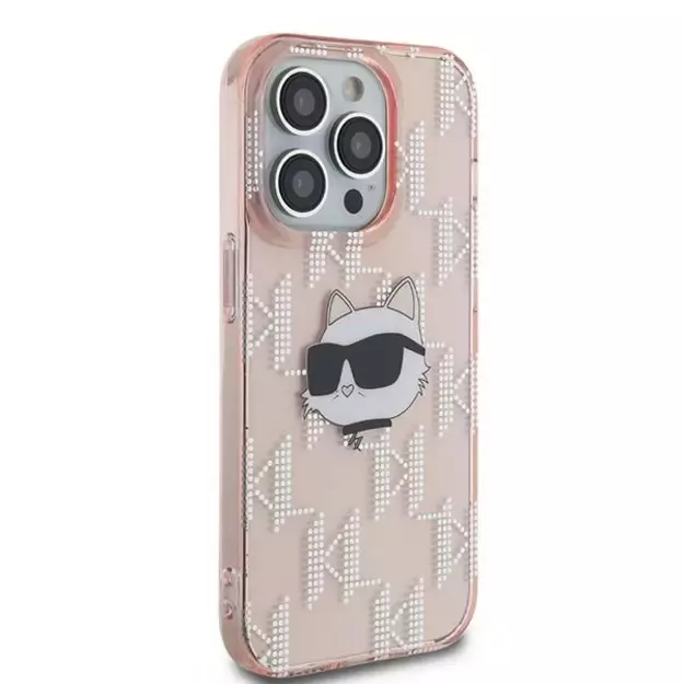 Karl Lagerfeld IML Choupette Head &amp  Monogram case for iPhone 13 Pro Max - pink 10