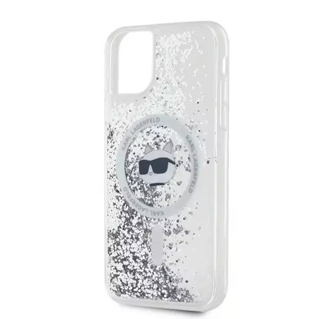 Karl Lagerfeld Liquid Glitter Choupette Head MagSafe Case for iPhone 11 / Xr - Transparent 12