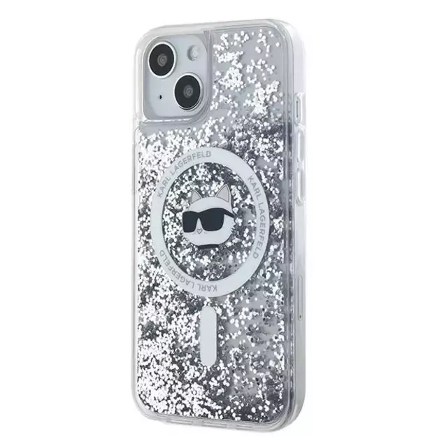 Karl Lagerfeld Liquid Glitter Choupette Head MagSafe case for iPhone 14 / 15 / 13 - transparent 8