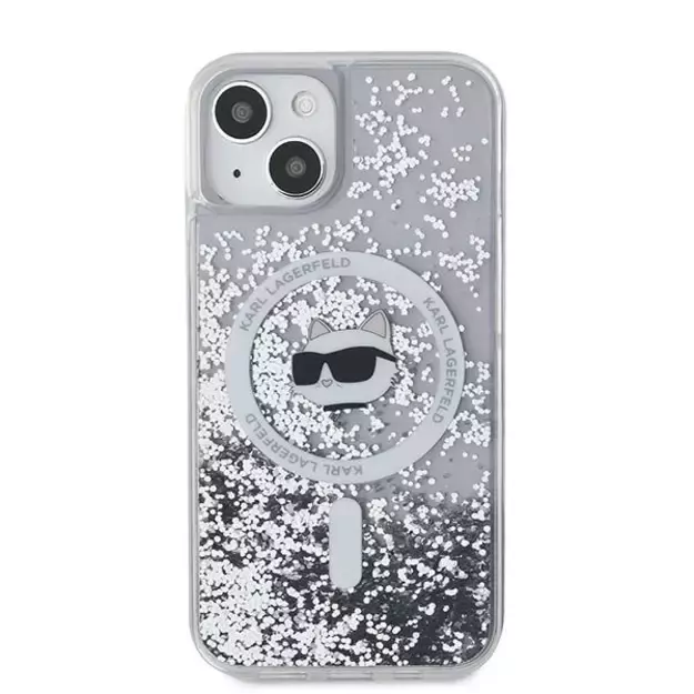 Karl Lagerfeld Liquid Glitter Choupette Head MagSafe case for iPhone 14 / 15 / 13 - transparent 9