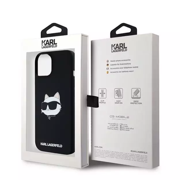 Karl Lagerfeld Silicone Choupette Head MagSafe Case for iPhone 15 Plus / 14 Plus - Black 14