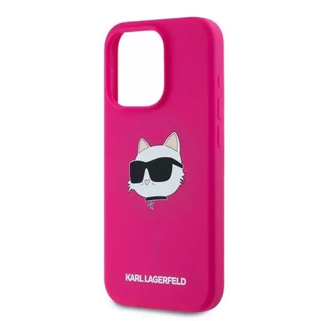 Karl Lagerfeld Silicone Choupette Head MagSafe case for iPhone 15 Pro Max - pink 12
