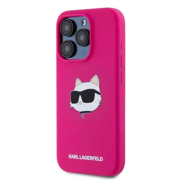 Karl Lagerfeld Silicone Choupette Head MagSafe case for iPhone 15 Pro Max - pink 8
