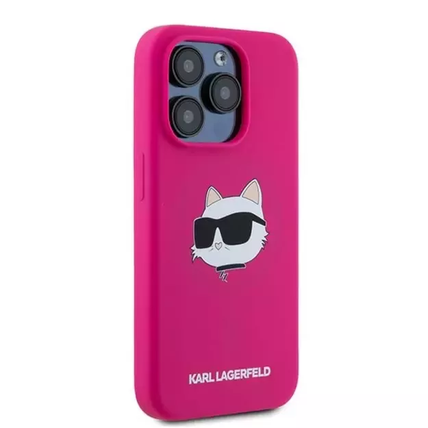 Karl Lagerfeld Silicone Choupette Head MagSafe case for iPhone 15 Pro Max - pink 10