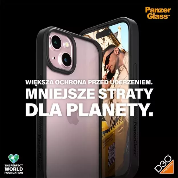 Military Grade Certified PanzerGlass ClearCase iPhone 15 Case - Transparent &amp  Black 13