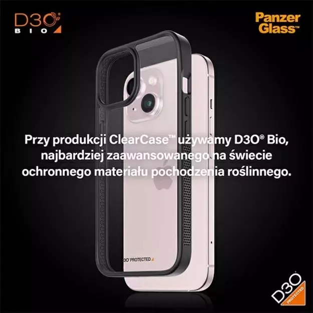 Military Grade Certified PanzerGlass ClearCase iPhone 15 Case - Transparent &amp  Black 14