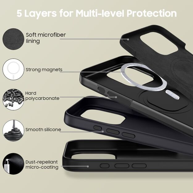 Tech-Protect Silicone MagSafe iPhone 16 Pro Case - Black 2