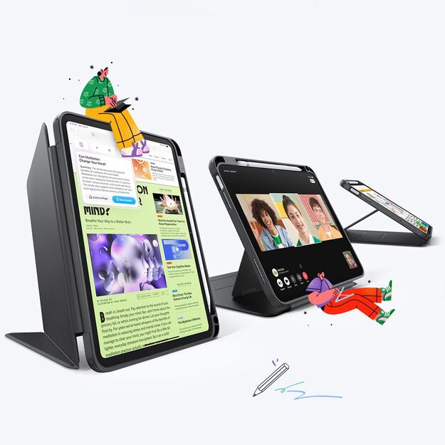 ESR Flip Hybrid Case for iPad 10.9&quot  2022 (10th gen.) / 11&quot  2025 (11th gen.) - Black 1