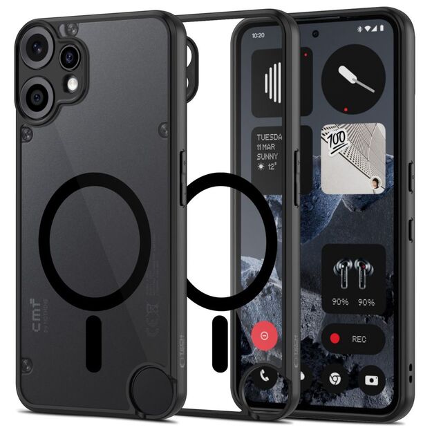 Tech-Protect MagMat MagSafe Case for Nothing CMF Phone 2 Pro - Black and Clear