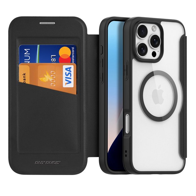 Dux Ducis Skin X Pro Case for iPhone 16 Pro Max with MagSafe and Flip - Black 1