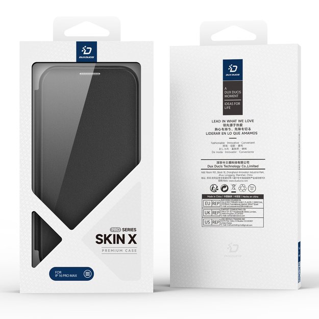 Dux Ducis Skin X Pro Case for iPhone 16 Pro Max with MagSafe and Flip - Black 2