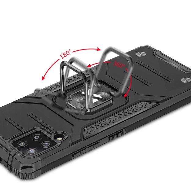 Wozinsky Ring Armor Case Kickstand Tough Rugged Cover for Samsung Galaxy A42 5G red 11