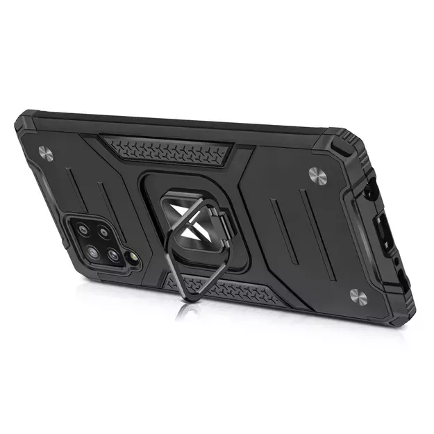 Wozinsky Ring Armor Case Kickstand Tough Rugged Cover for Samsung Galaxy A42 5G red 3
