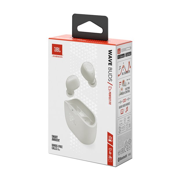 JBL Wave Buds In-Ear Headphones - White 10