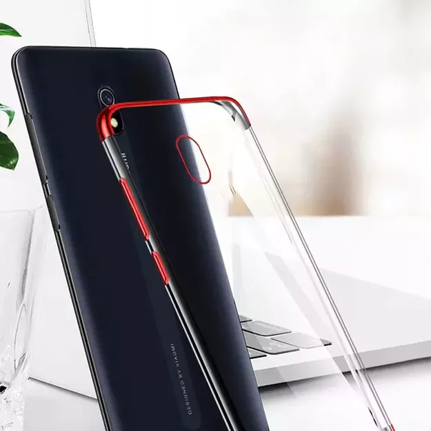 Clear Color Case Gel TPU Electroplating frame Cover for Xiaomi Redmi 8A blue 3